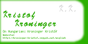 kristof kroninger business card